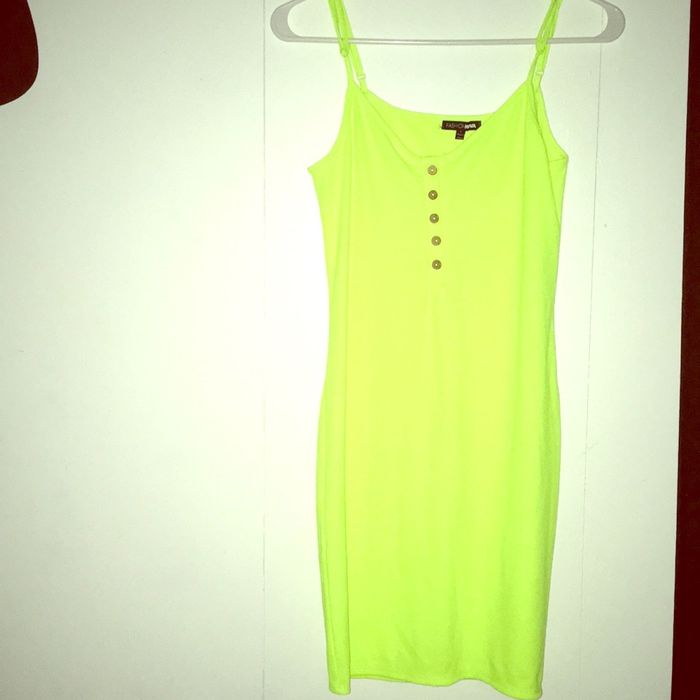 Neon green dress